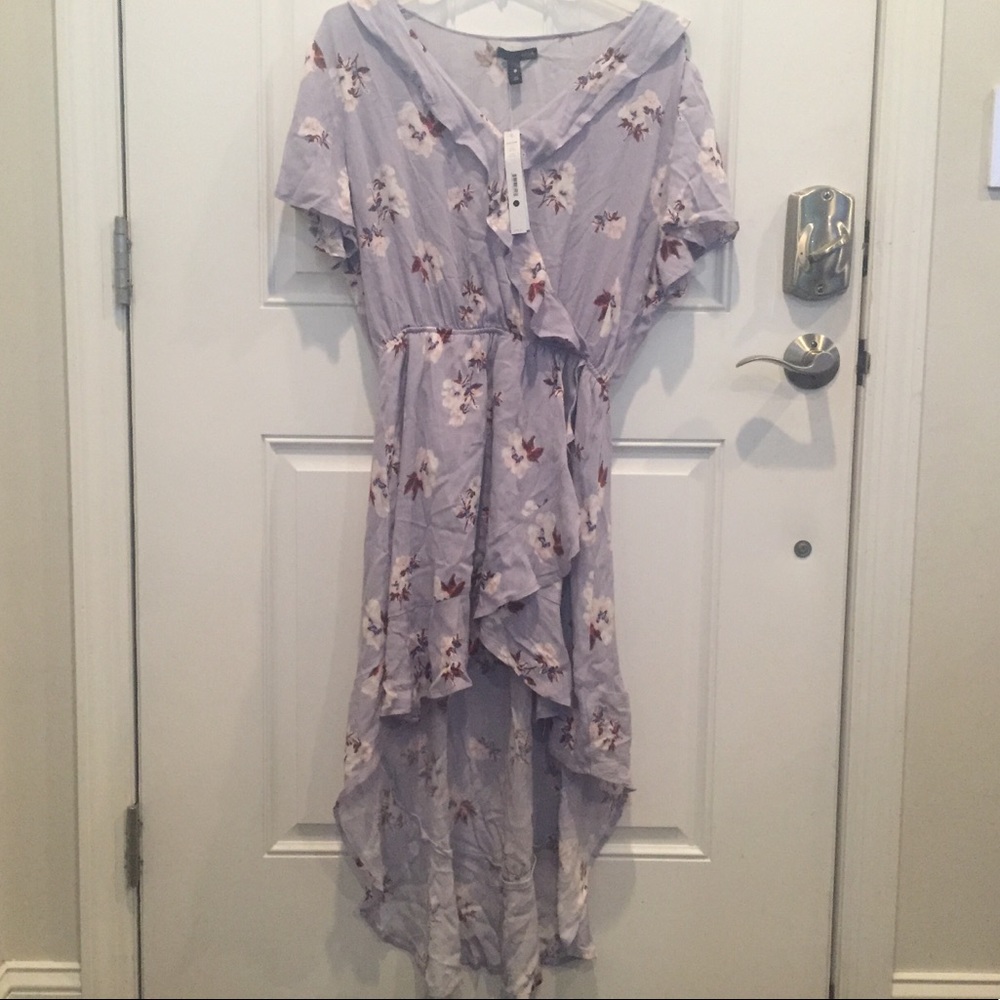 NWT Aqua Grey Floral Dress